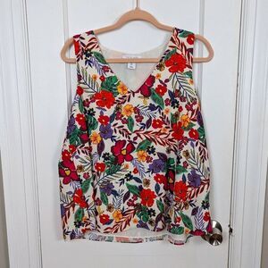 Tabitha Webb | Botanical Floral Sleeveless Top Size L